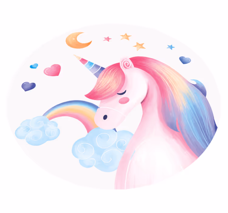 Alții covor de vinil fantezie cu unicorn - TenStickers