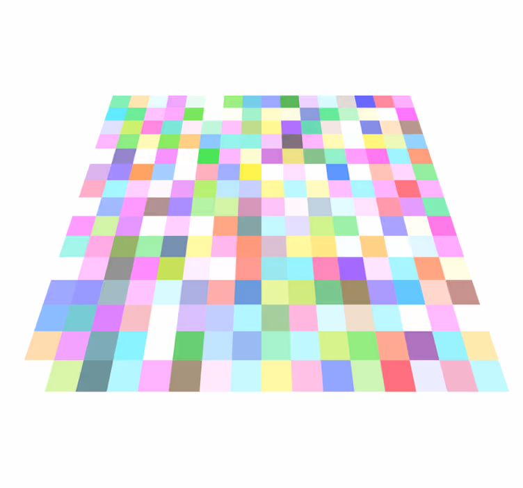 Covor de vinil geometric model de pătrate colorate - TenStickers