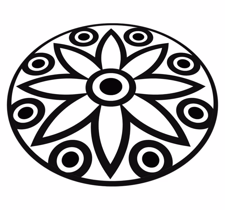 Covor de vinil geometric design circular mandala - TenStickers