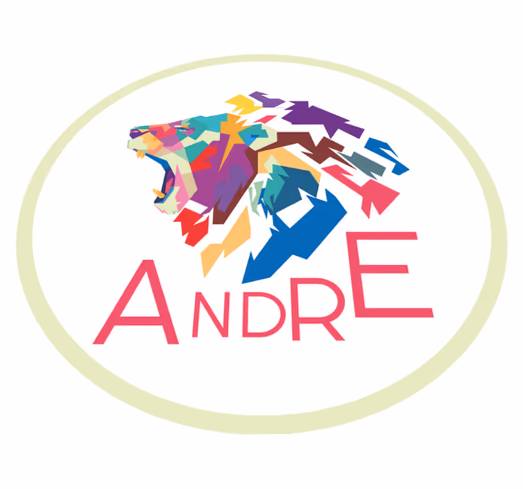 Covor de vinil cu nome personalizare leu colorat - TenStickers