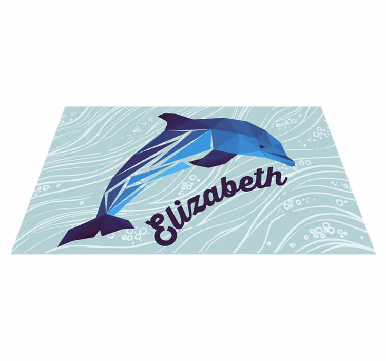 Covor de vinil cu nome delfin personalizat - TenStickers