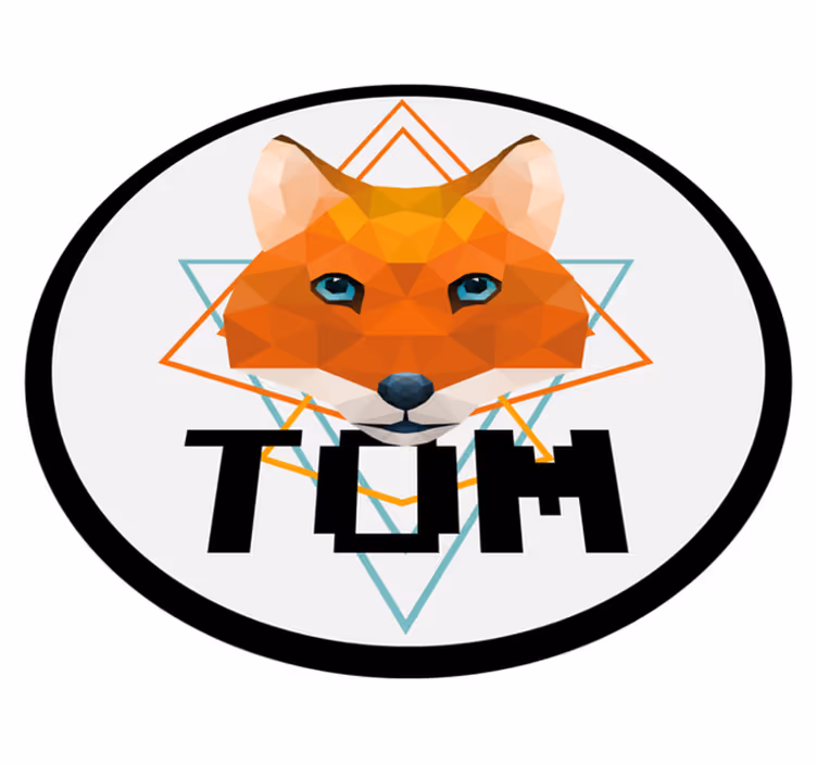 Covor de vinil cu nome cerc geometric de vulpe - TenStickers