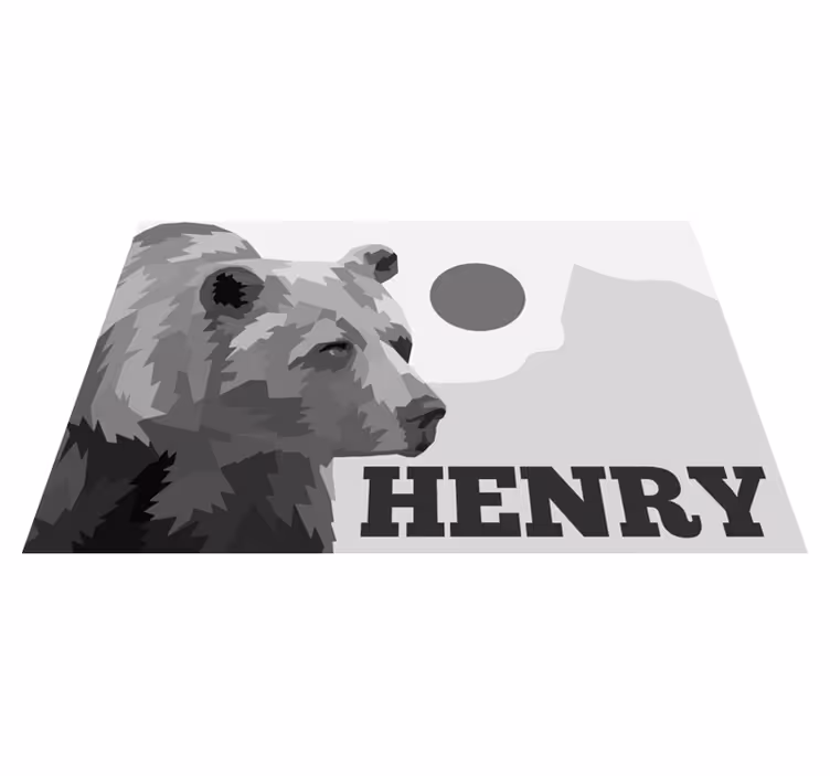 Covor de vinil cu nome urs personalizabil - TenStickers