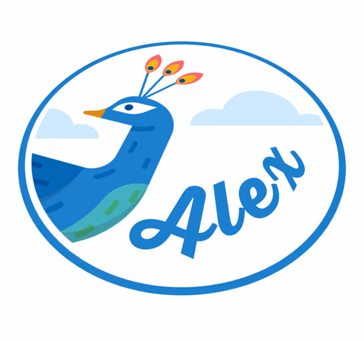 Covor de vinil cu nome păun personalizabil - TenStickers