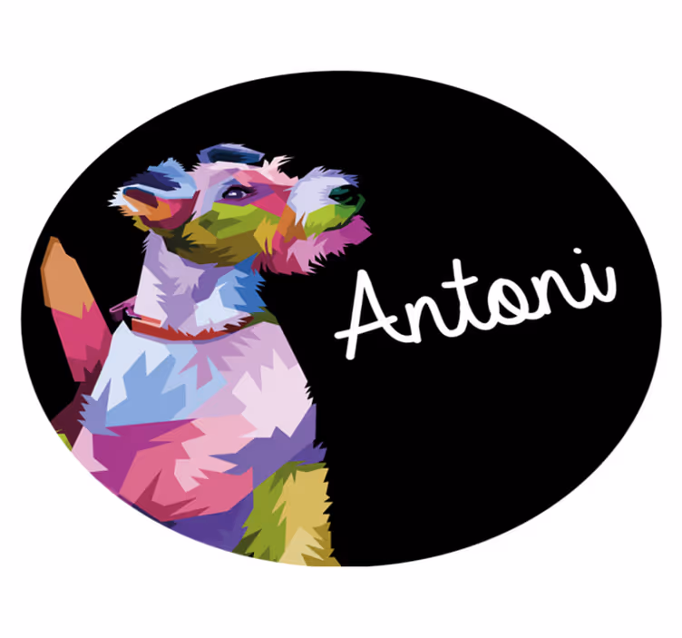 Covor de vinil cu nome portret canin colorat - TenStickers