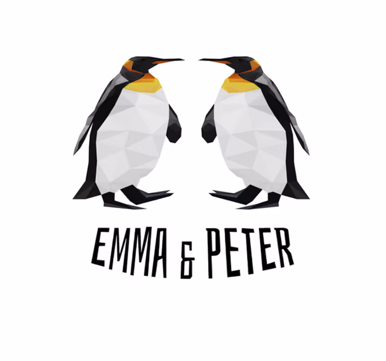 Covor de vinil cu nome pinguini geometrici - TenStickers
