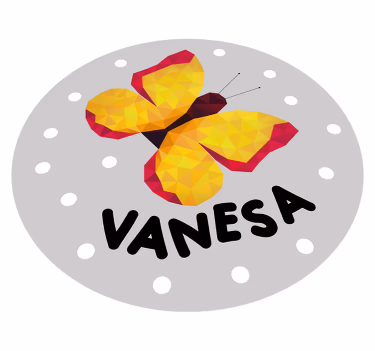 Covor de vinil cu nome fluture personalizat - TenStickers
