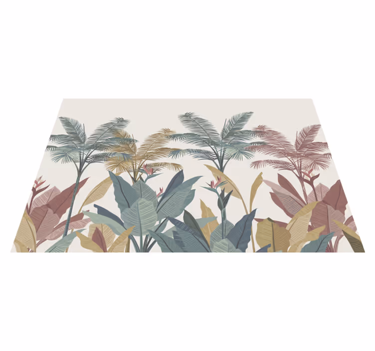 Covor vinil cu aspect de natura paletă de plante tropicale - TenStickers