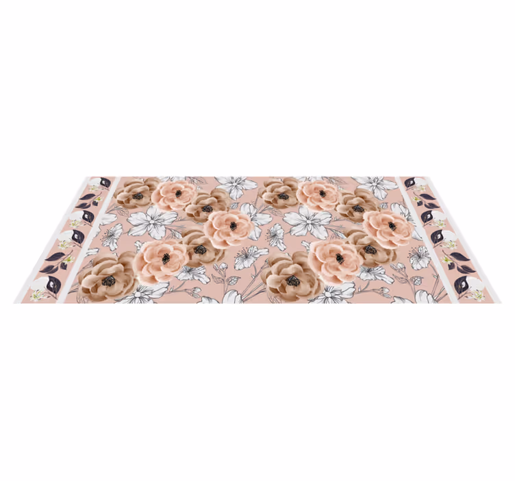 Covor vinil flori și plante eleganță botanică florală - TenStickers