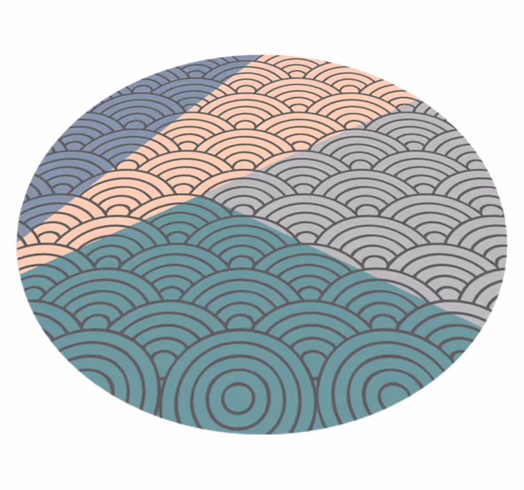 Covor de vinil geometric model de valuri festonate - TenStickers