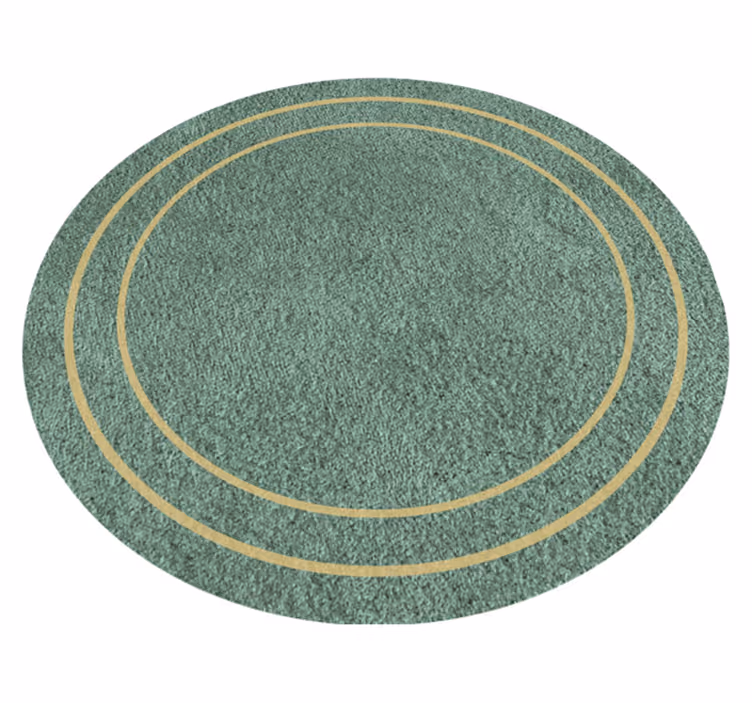 Covor minimal cu model de cerc verde și galben - TenStickers