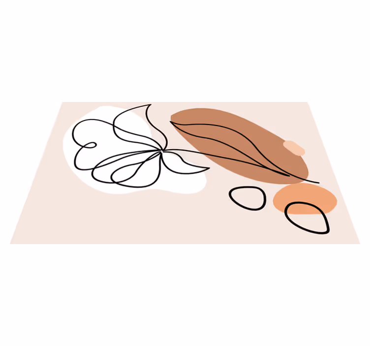 Covor vinil flori și plante model floral abstract - TenStickers