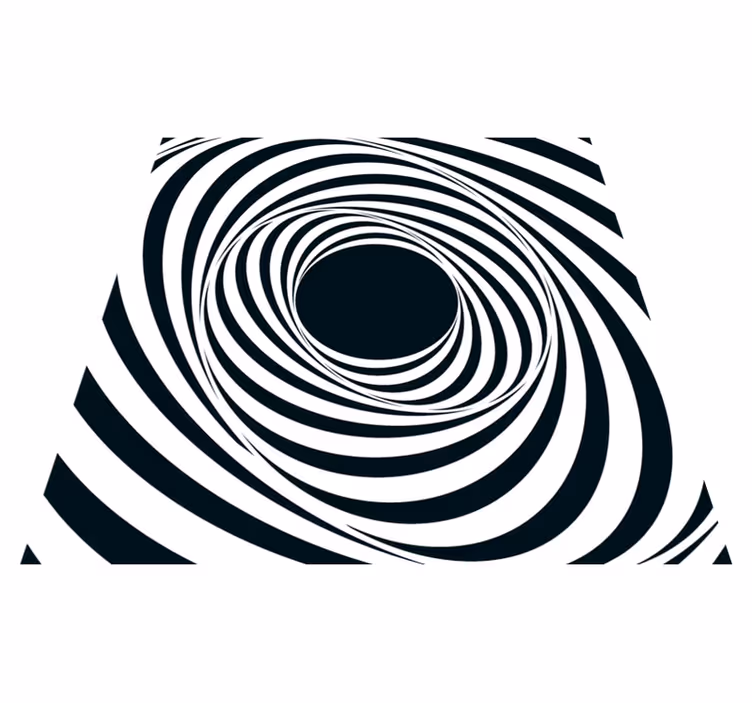 Covor de vinil geometric model negru alb în vârtejuri - TenStickers