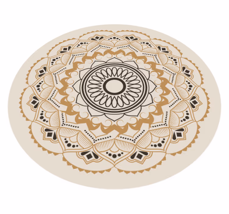 Covor nordic triunghi cerc maro și galben - TenStickers