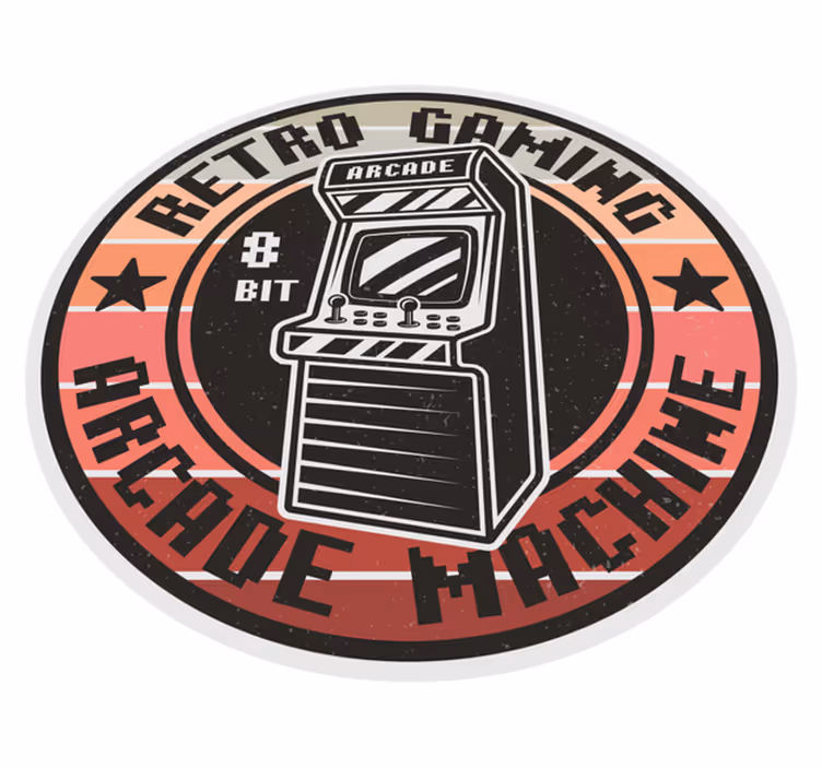 Covor de vinil Adolescenți cerc de jocuri arcade retro - TenStickers