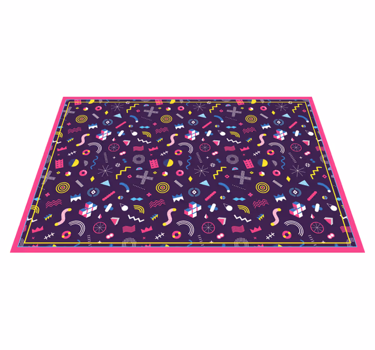 Covor de vinil geometric zona formelor geometrice colorate - TenStickers