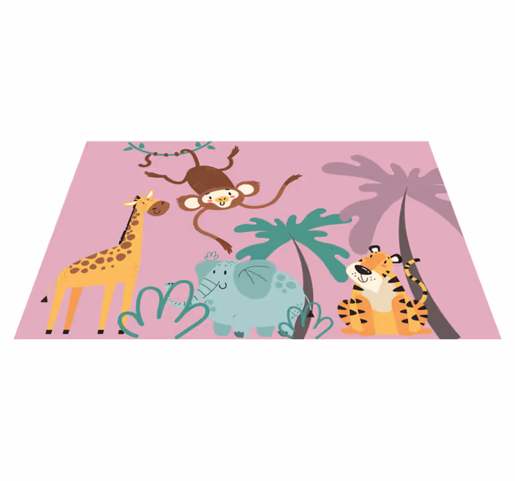 Alții covor de vinil animale safari colorate - TenStickers