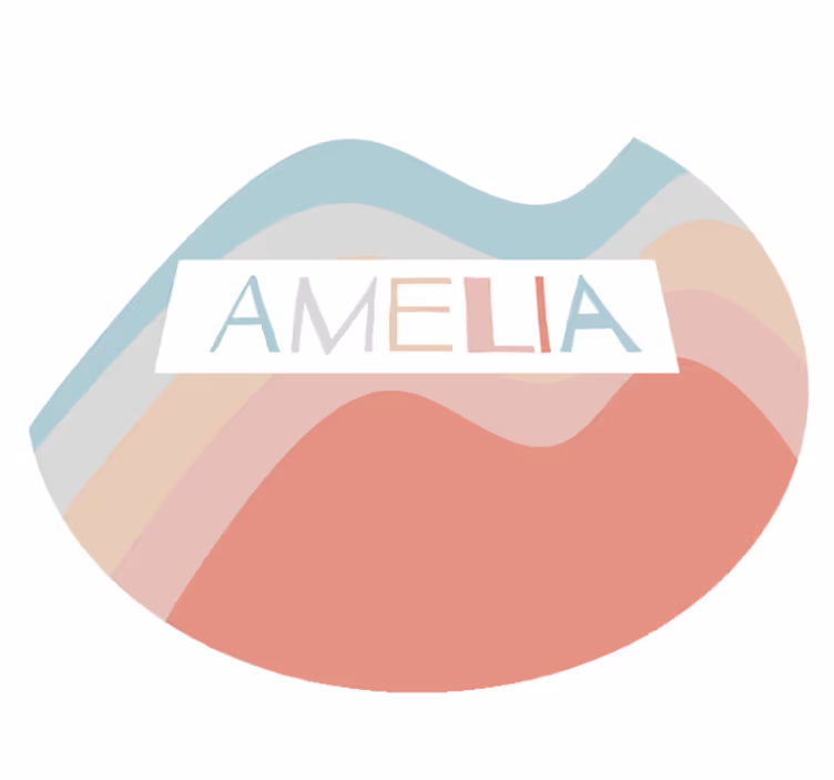 Covor de vinil cu nome custom Striped Name Design - TenStickers