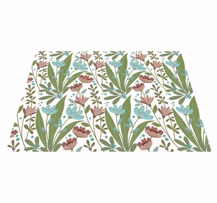 Covor vinil flori și plante floral Botanical Pattern - TenStickers