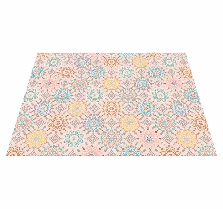 Covor vinil flori și plante „Model mandala geometric” - TenStickers