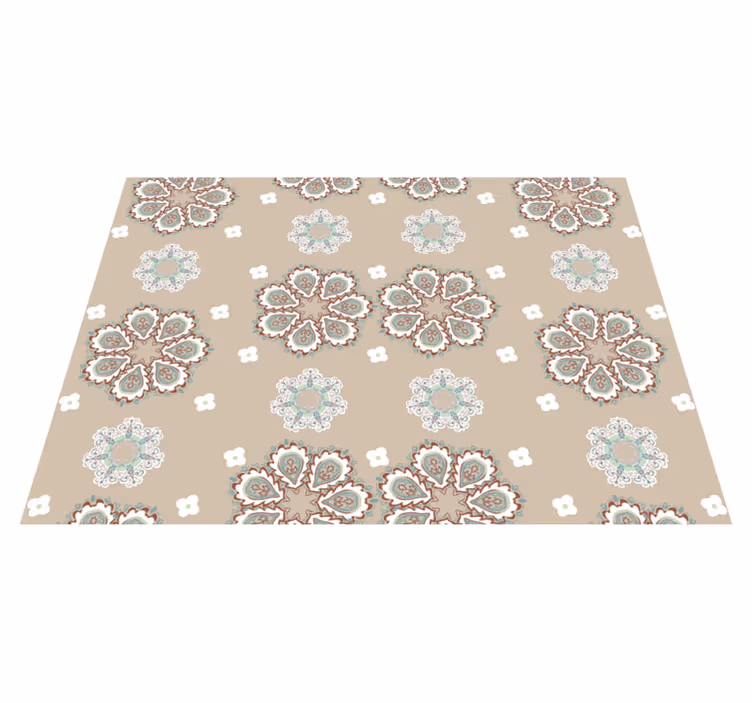 Covor vinil flori și plante mosaic Floral Elegant Pattern - TenStickers