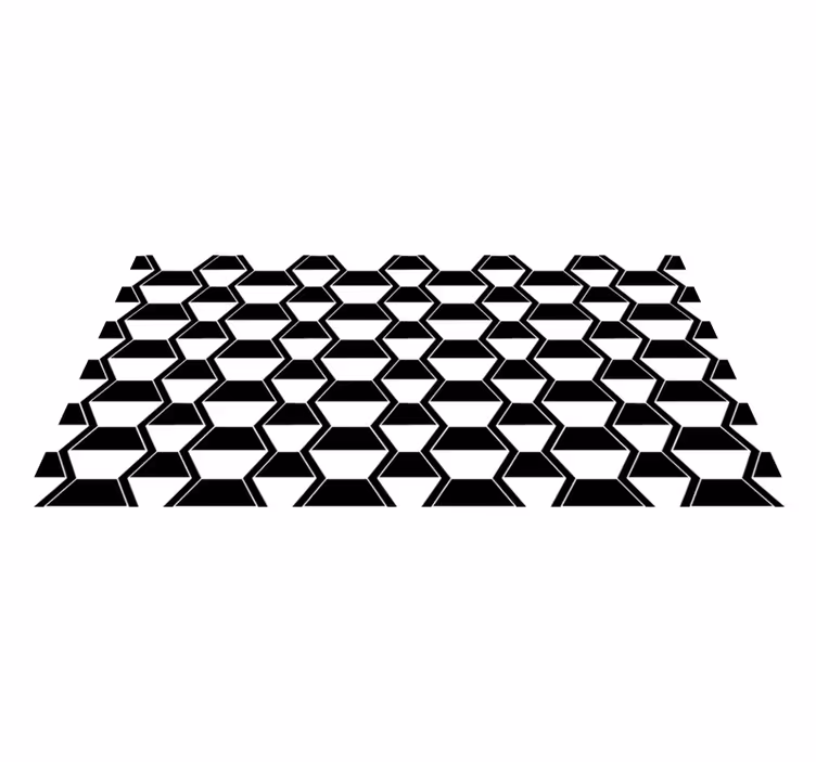 Covor de vinil geometric model geometric alb negru - TenStickers