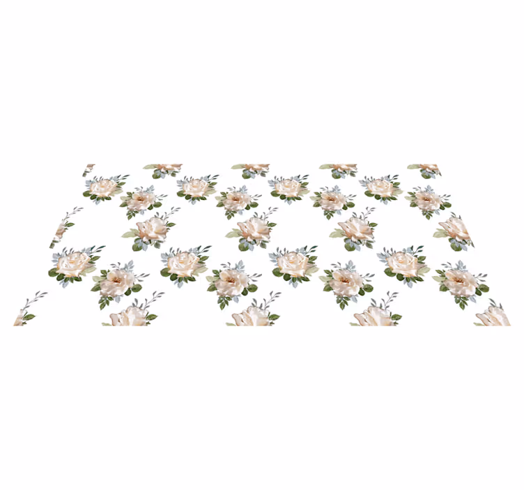 Covor vinil flori și plante eleganță florală sub picioare - TenStickers
