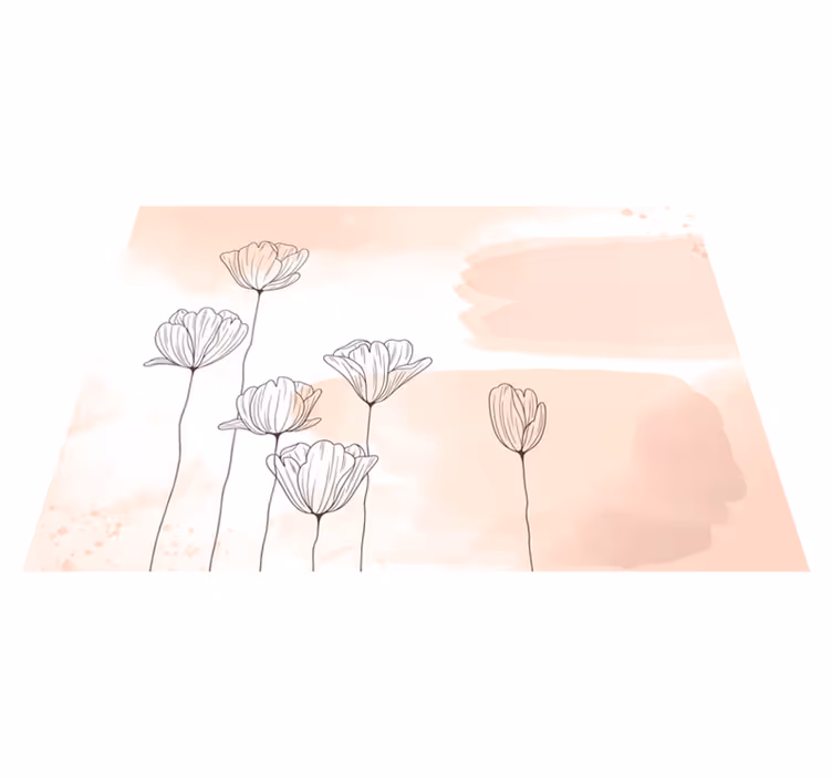 Covor floral vinil linie flori - TenStickers