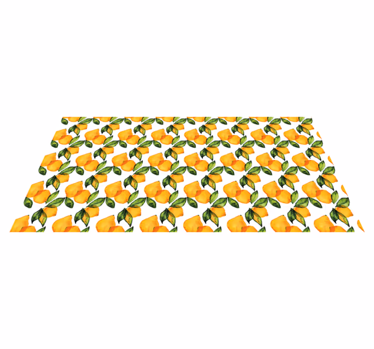 Covor floral în stil mediteranean lămâie - TenStickers
