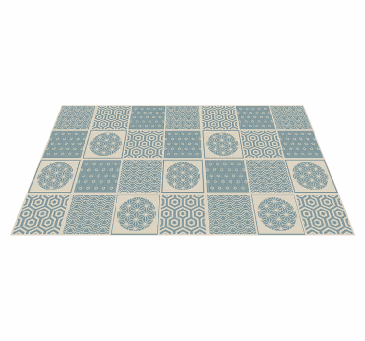 Covor vinil efect de țiglă blocuri cu model geometric - TenStickers