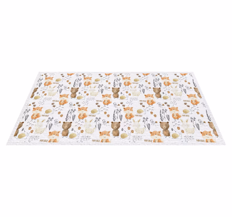 Covor de vinil pentru copii prieteni animale fericiți - TenStickers