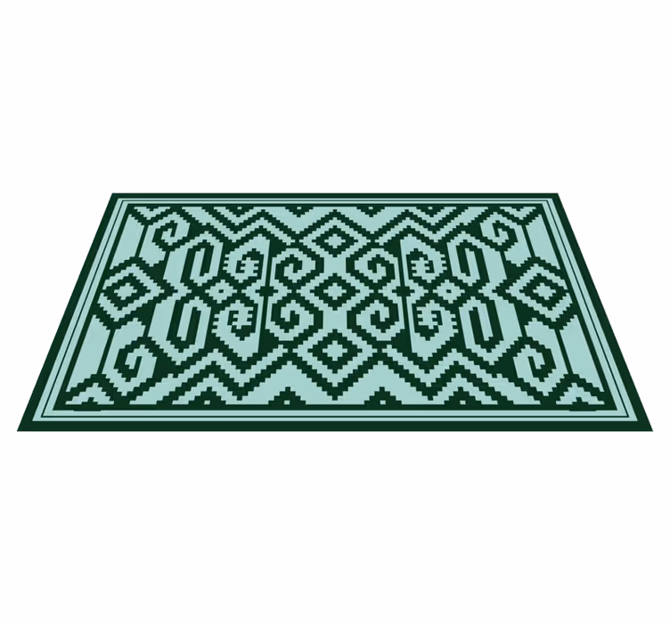 Covor de vinil scandinav modele geometrice verzi - TenStickers