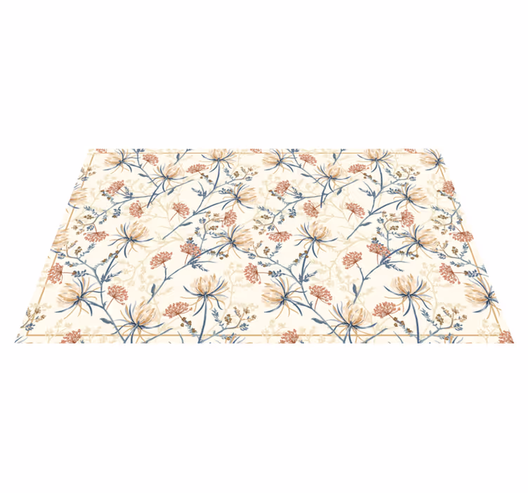 Flori stil chinoiserie trandafiri covor - TenStickers