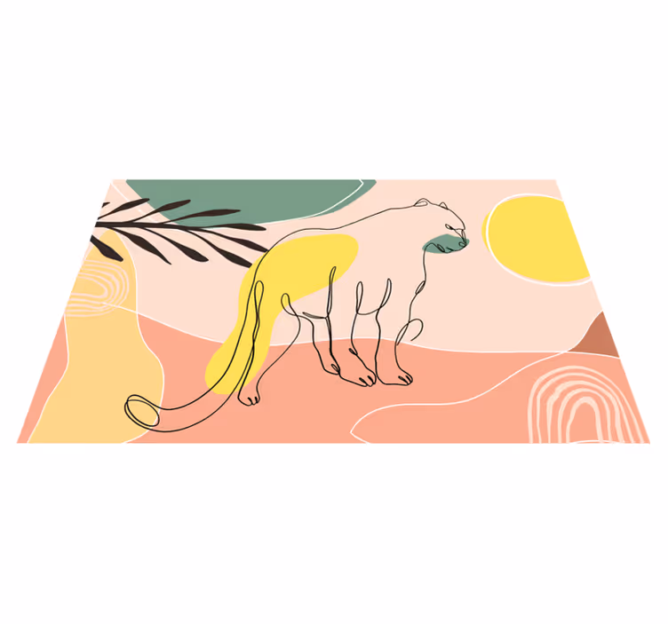 Covoraș cu animale pantera desenat manual - TenStickers