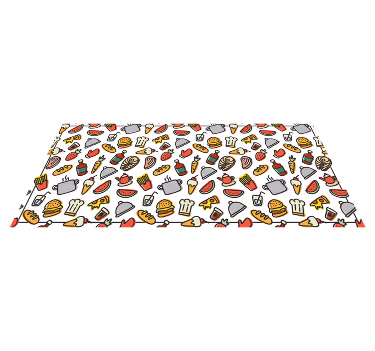 Covor modern cu model icoane alimentare - TenStickers
