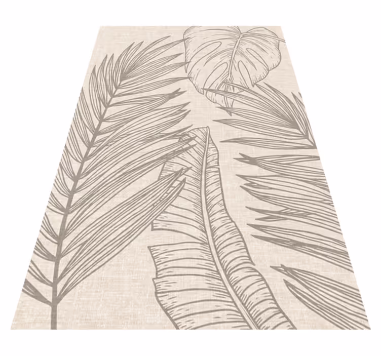 Covor vinil flori și plante efectul tropical al țesăturii - TenStickers
