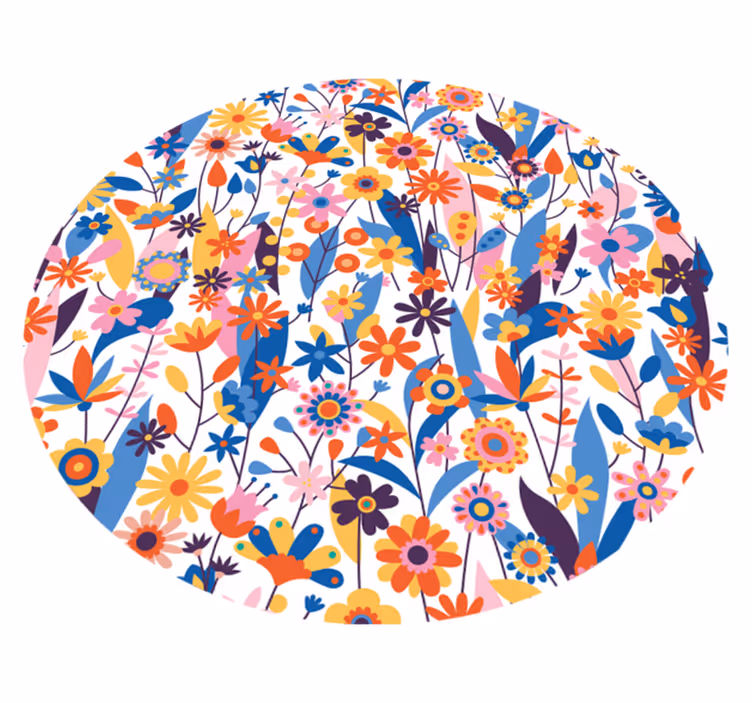 Covor vinil cu aspect de natura flori multicolore - TenStickers