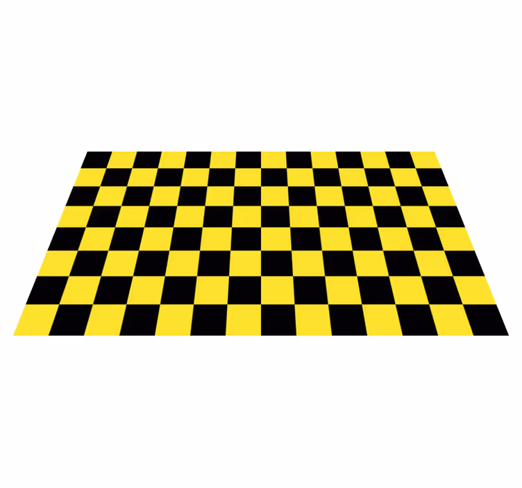 Covor de vinil geometric tabla de șah galbenă și neagră - TenStickers