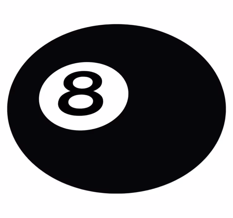 Covor vinil rotunde minge de biliard numărul 8 - TenStickers