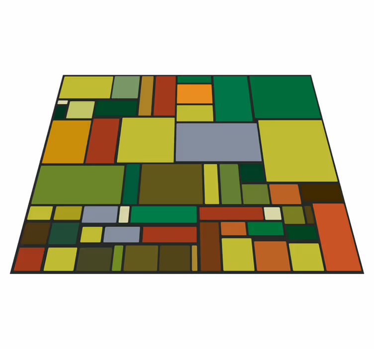 Covor de vinil geometric mozaic retro multicolor - TenStickers