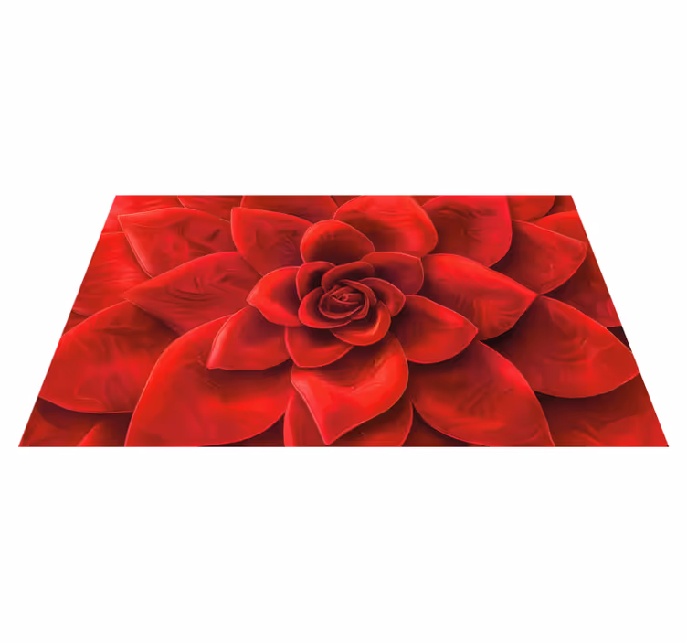 Covor vinil roșu design petale de flori - TenStickers