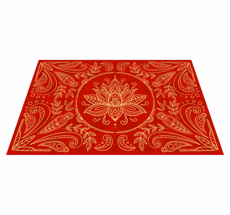 Covor vinil roșu design de mandala vintage - TenStickers
