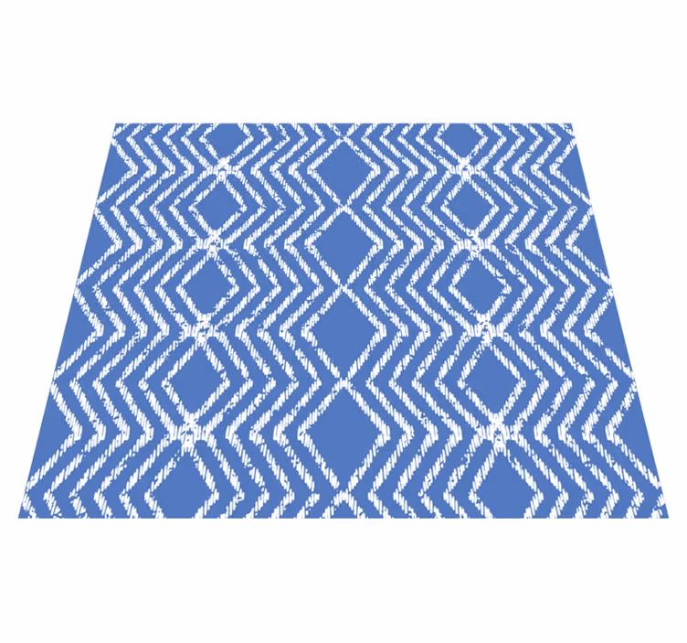 Covor vinil albastru model în zig-zag - TenStickers
