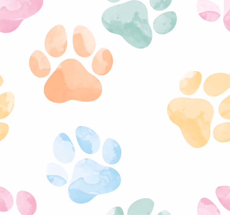 Câine tapet amprente pastelate de labe - TenStickers
