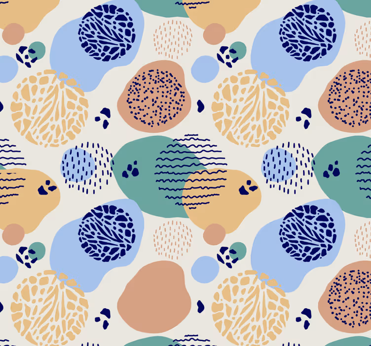Tapet geometric modele retro circulare - TenStickers