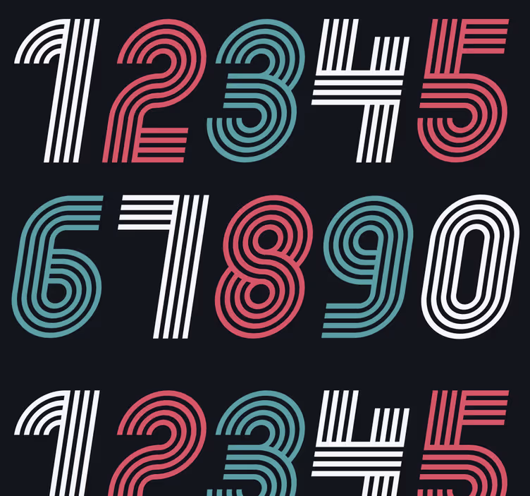 Tapet vintage design model de numere - TenStickers