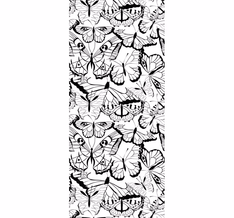 Fluture tapet motiv elegant alb-negru - TenStickers