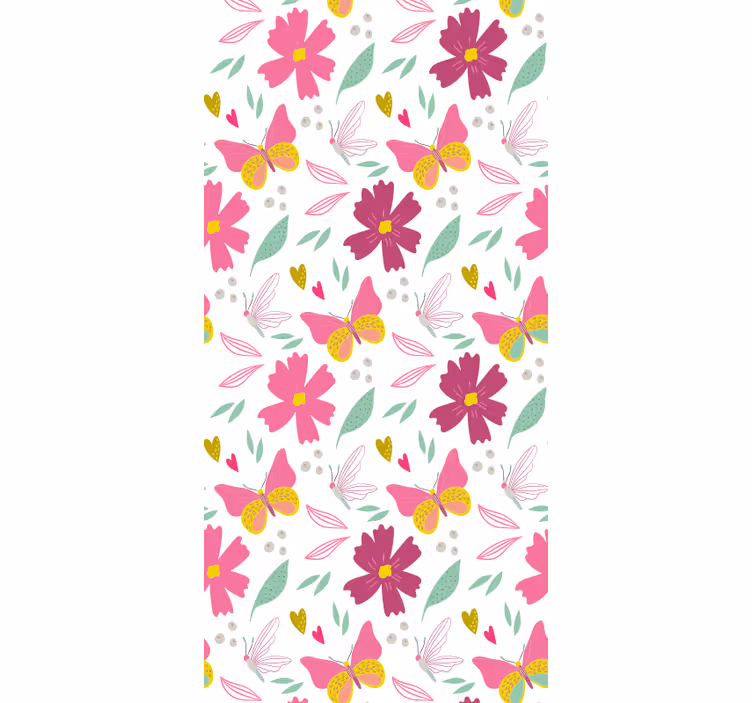 Fluture tapet model floral colorat - TenStickers