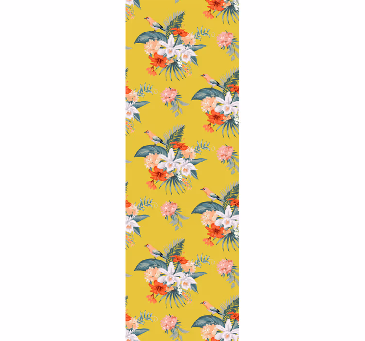 Tapet flori buchet pe fond galben - TenStickers
