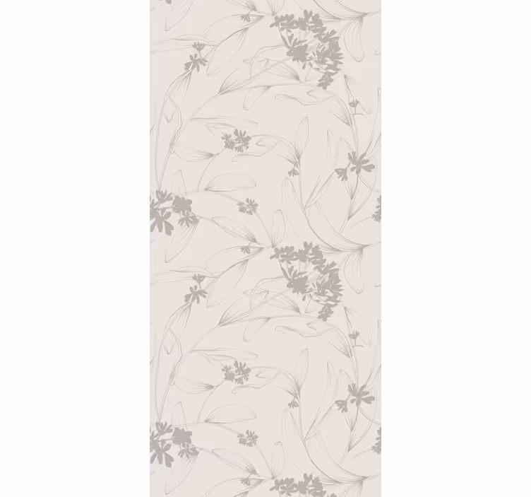 Tapet flori model de contur bej - TenStickers
